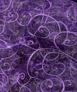 Eggplant Embroidered Swirl Overlay