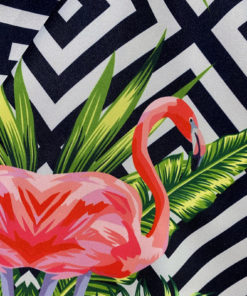 Navy Blue Flamingo Polyester