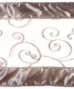 Silver swirl embroidered runner