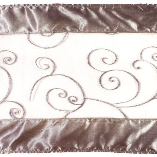 Silver swirl embroidered runner